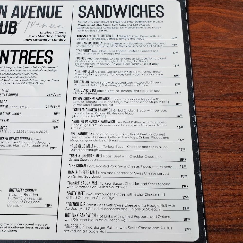 Madison Avenue Pub Menu image 1